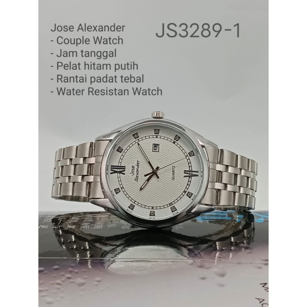 Jam Tangan rantai pria wanita / couple, Stainless steel, Mesin Tanggal, JOSE ALEXANDER.
