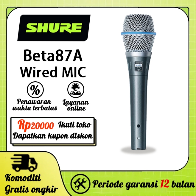 Shure BETA87A Mikrofon Berkabel Profesional Mikrofon Kondensor Rumah KTV