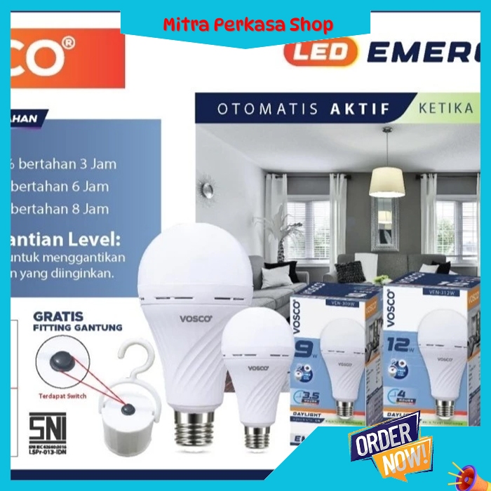 LAMPU LED EMERGENCY VOSCO 15 Watt | LAMPU EMERGENCY 15 WATT