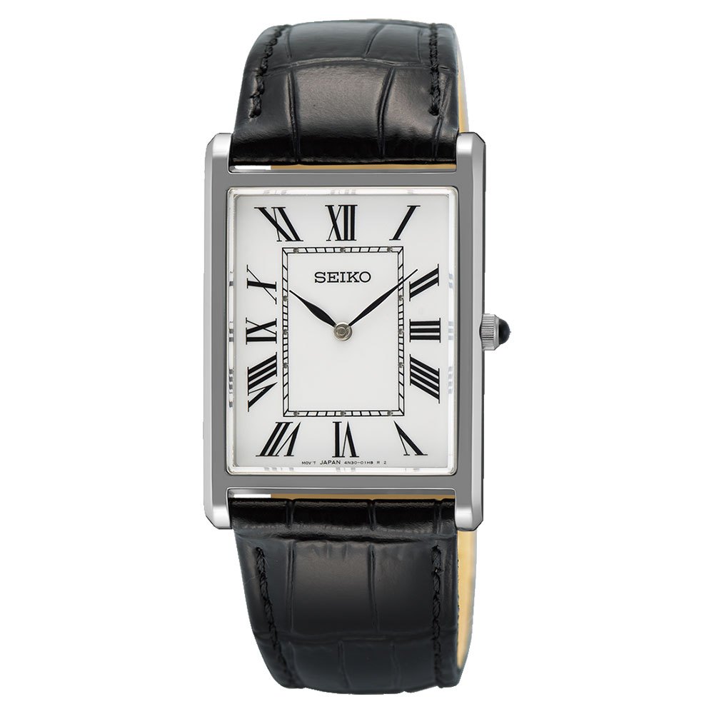 Seiko Classic SWR103 SWR103P1 Jam Tangan Pria White Dial Black Strap Original