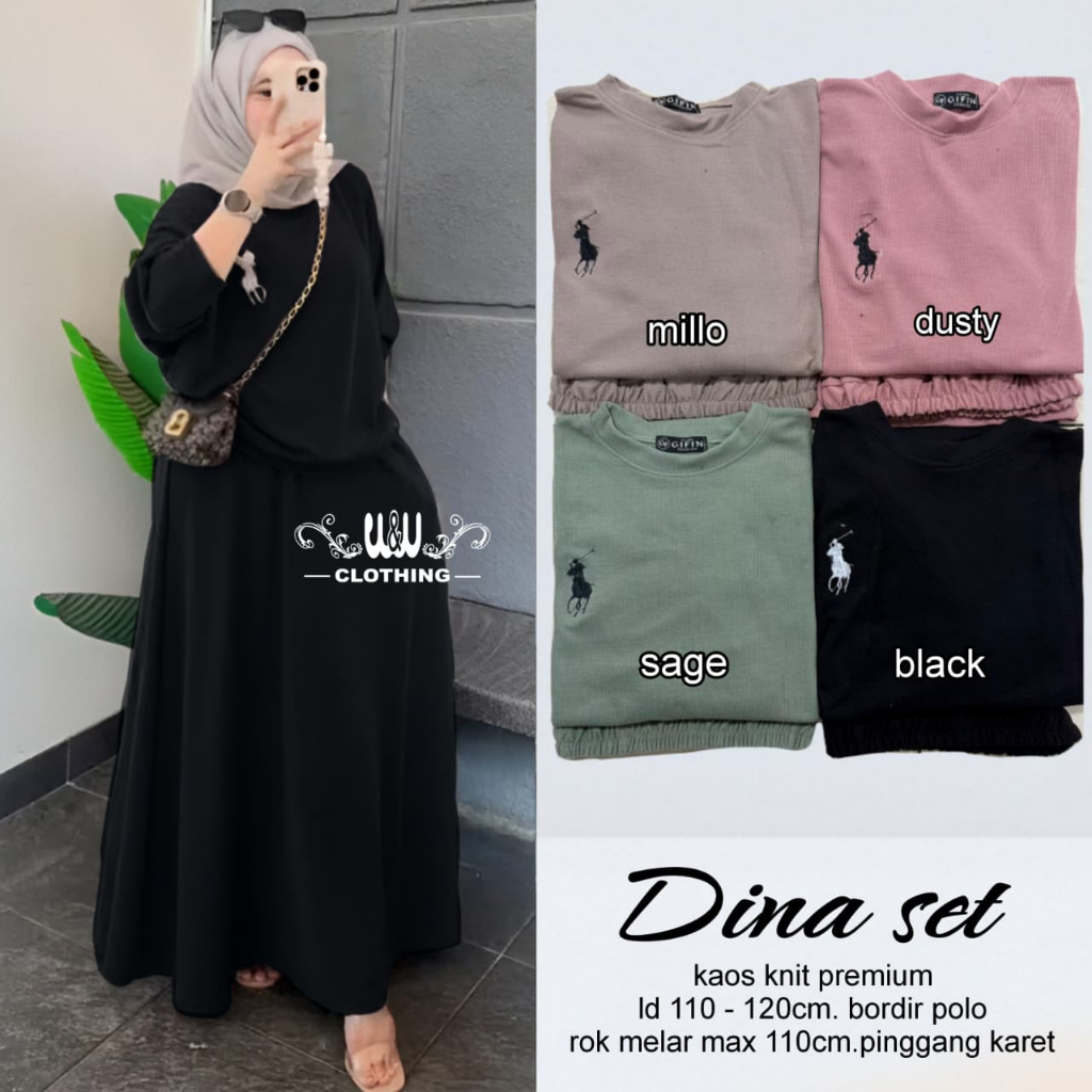 Setelan Wanita Dina Set Knit Premium Ori