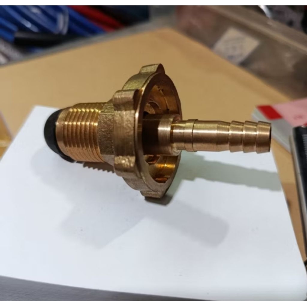 NEPEL BOTOL TABUNG GAS PIGTAIL KUNINGAN 3/8" INCH