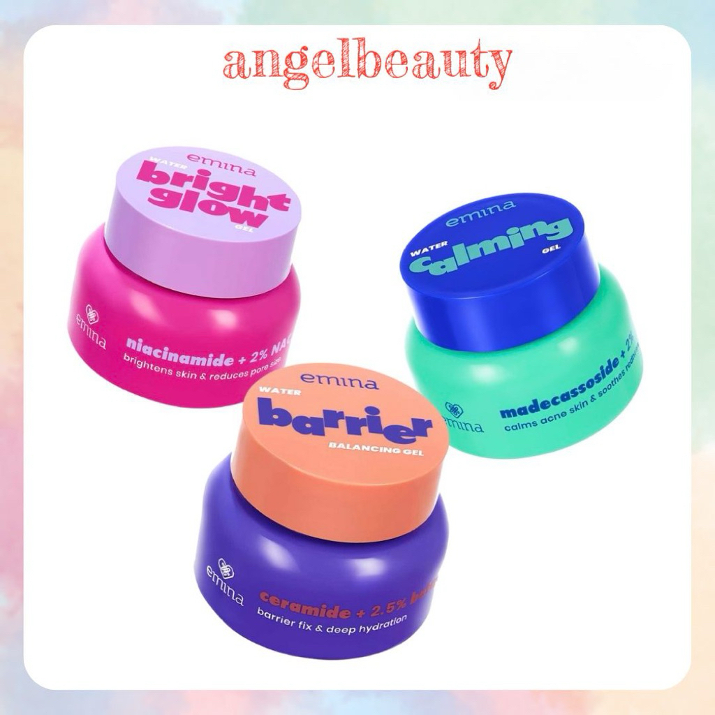 Emina Water Gel Moisturizer - Water Calming Gel | Water Bright Glow Gel | Water Barrier Balancing Ge