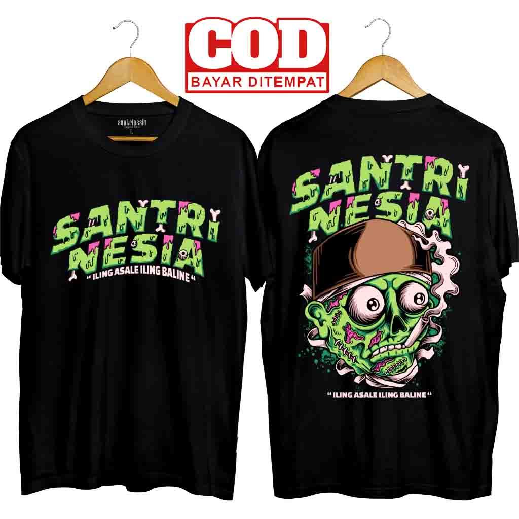 Santrinesia Kaos Santri Keren Nyantri Salafy Kaos Kata-Kata Santri V7 Distro BISA COD