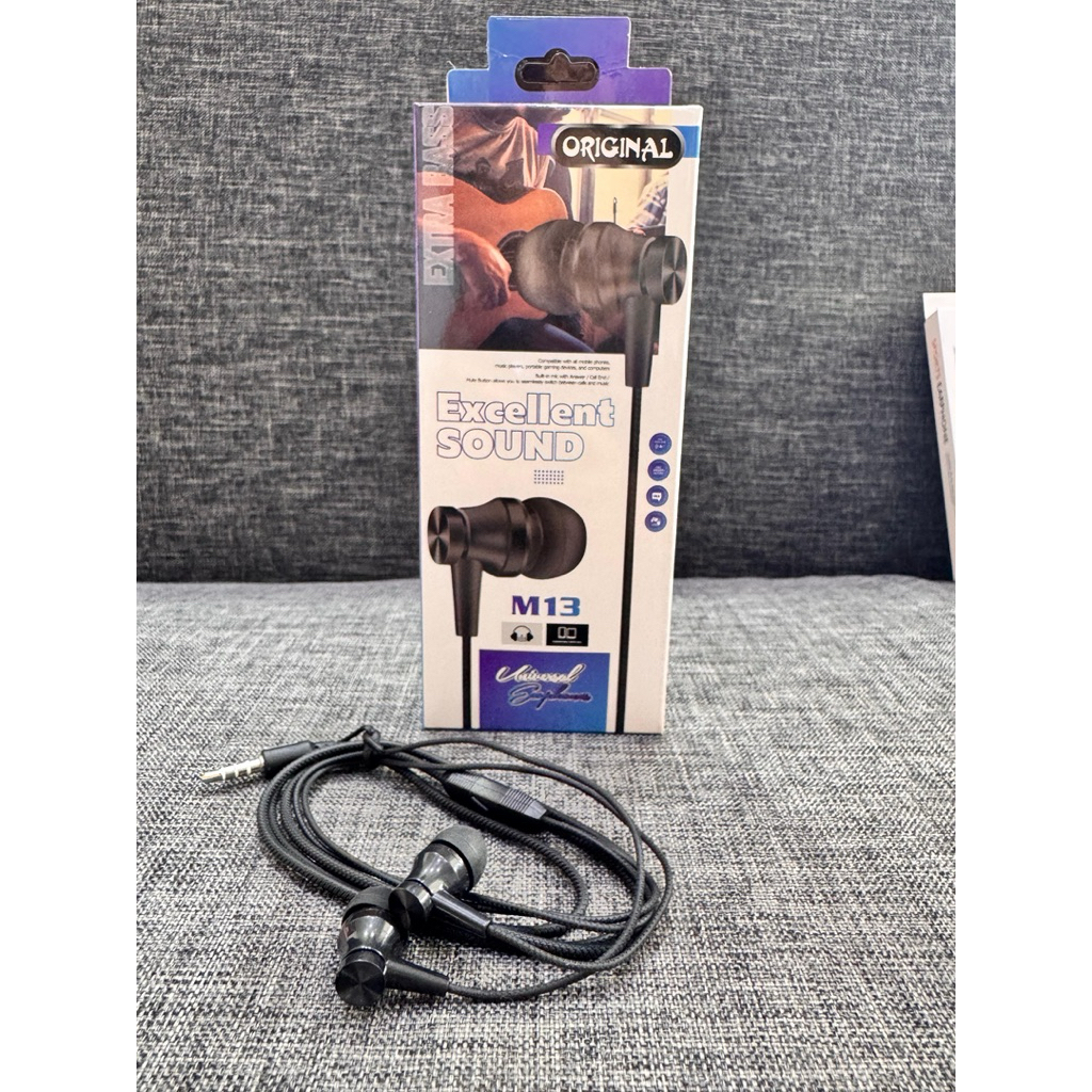 Earphone - Handsfree - Headset M13 Excellent Sound MUSIC HF Universal + Mic