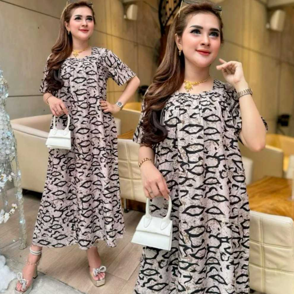 DASTER FUJI KERUT DADA MOTIF LEOPARD DASTER JUMBO LD120