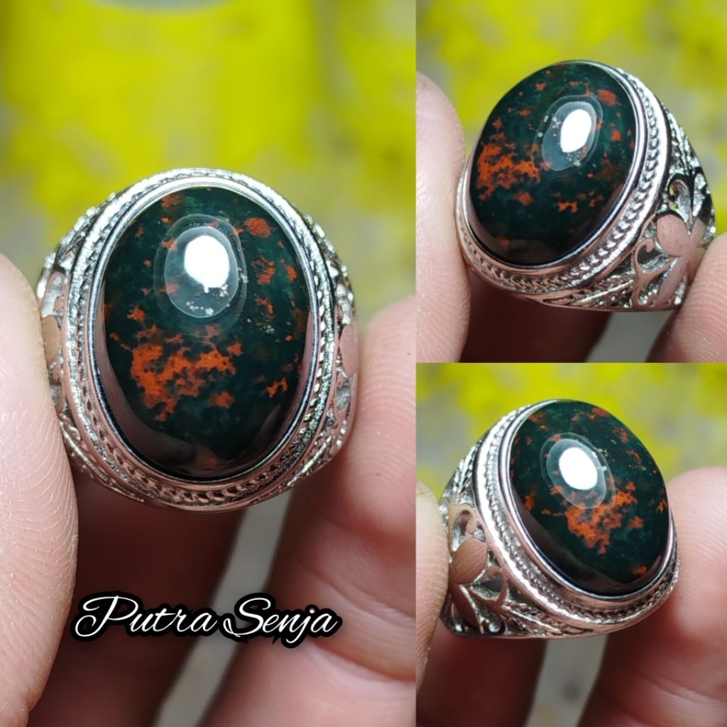 Akik klawing bloodstone nogosui cristal tembus bukan pancawarna garut edong