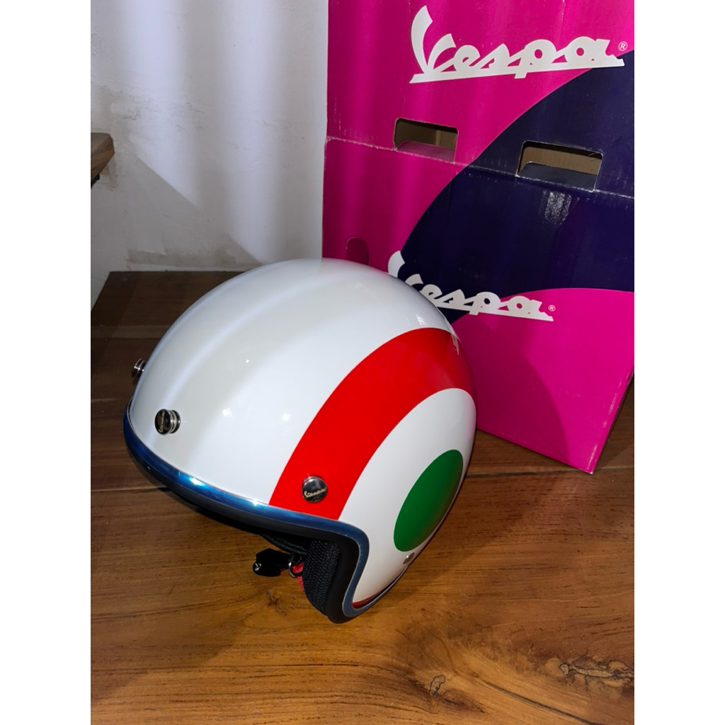 Helm Vespa Italian Flag Original Piaggio