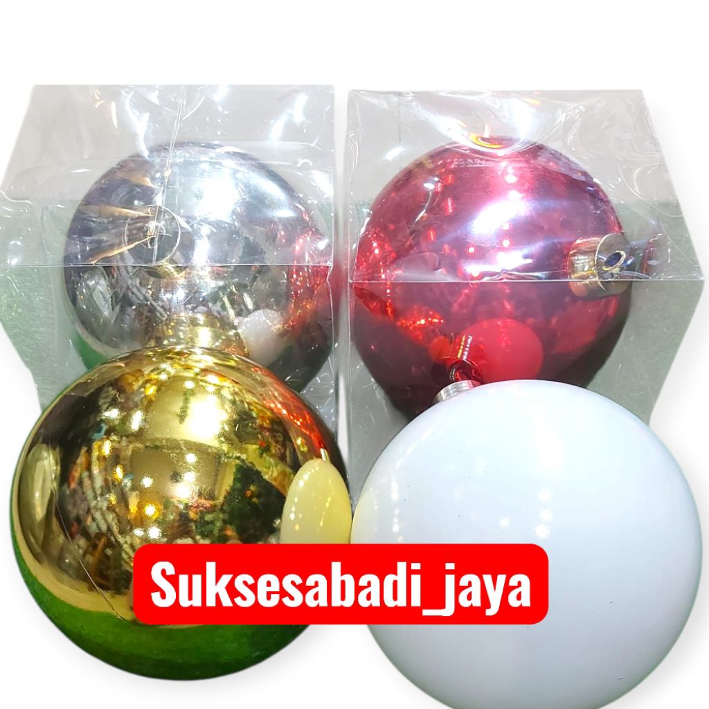 Hiasan Bola Natal Jumbo 25Cm || Aksesories Bola Natal Besar /Bola Natal Glossy Besar (Dekorasi Natal