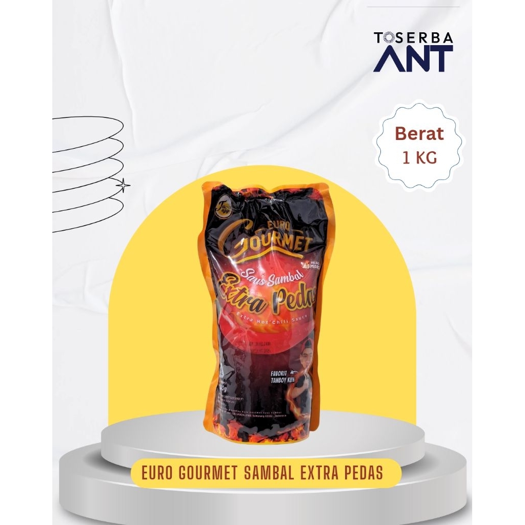 

Euro Gourmet Sambal Extra Peda 1kg / saus sambal extra pedas 1000gr