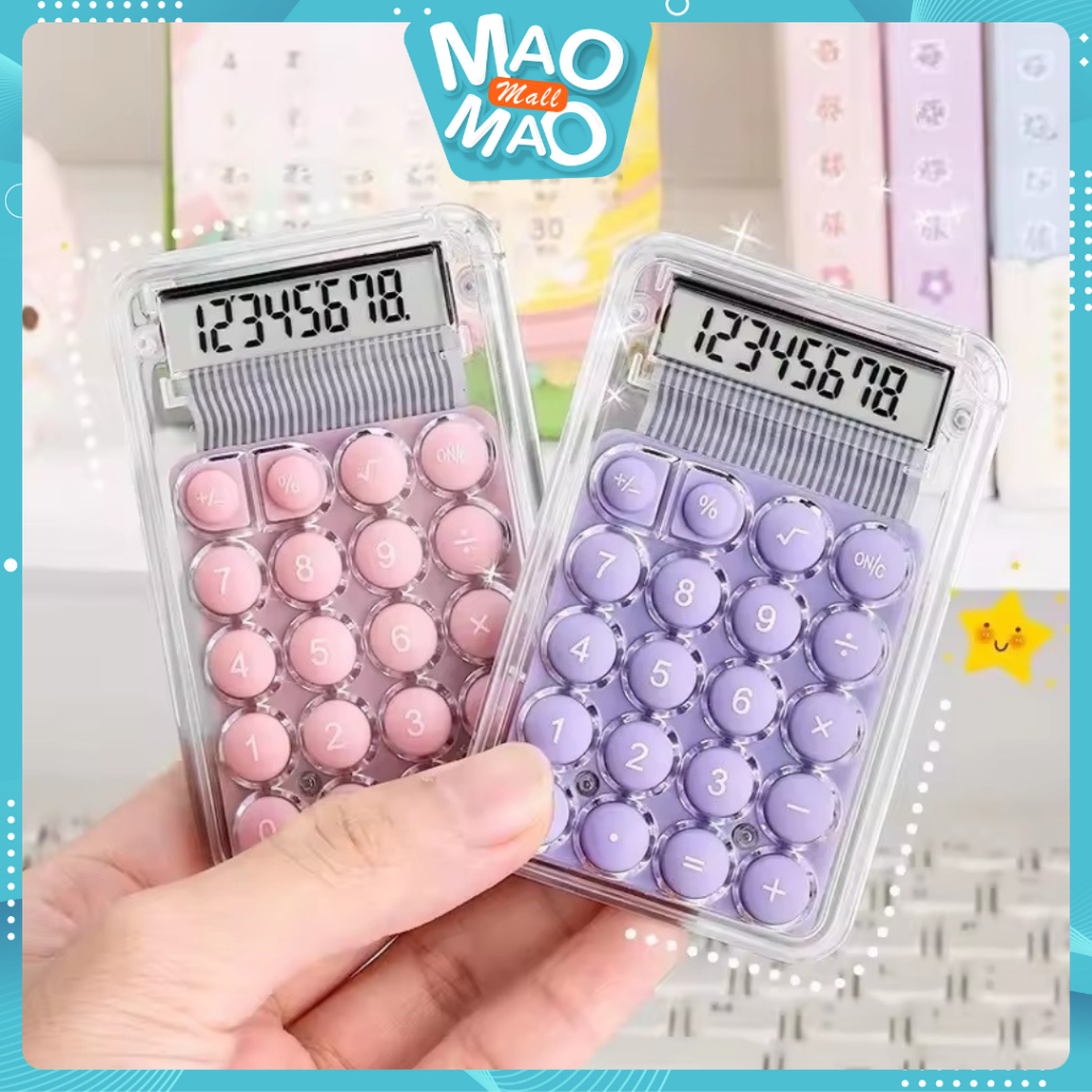 

MAOMAO Kalkulator Mini 3D Transparant Aesthetic Calculator Mini Portable Silicon Touch Transparant 8 Digit Calculator Mini Pocket Size Silent Calculator Mini Version Learning Auxiliary Kalkulator Portabel Aritmatika Warna Pastel Lucu