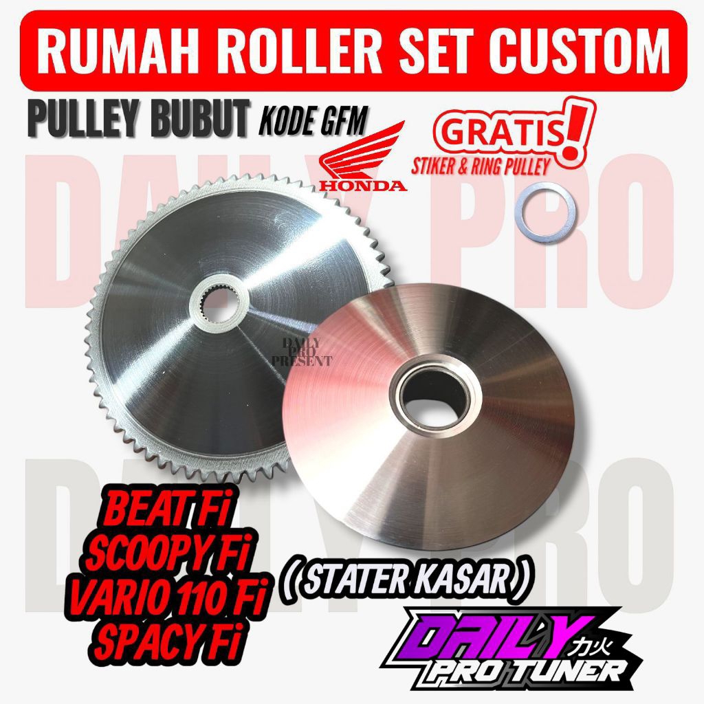 Rumah Roller Pulley Racing Honda Stater Kasar Beat Fi Scoopy Fi Vario 110 Fi Pully Custom Bubut