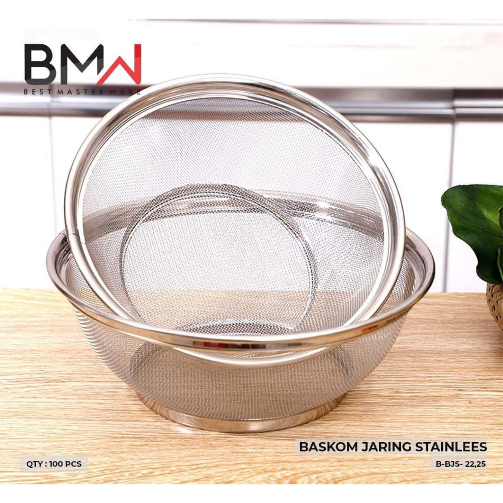 Baskom Cuci Buah Sayur Tirisan Stainless