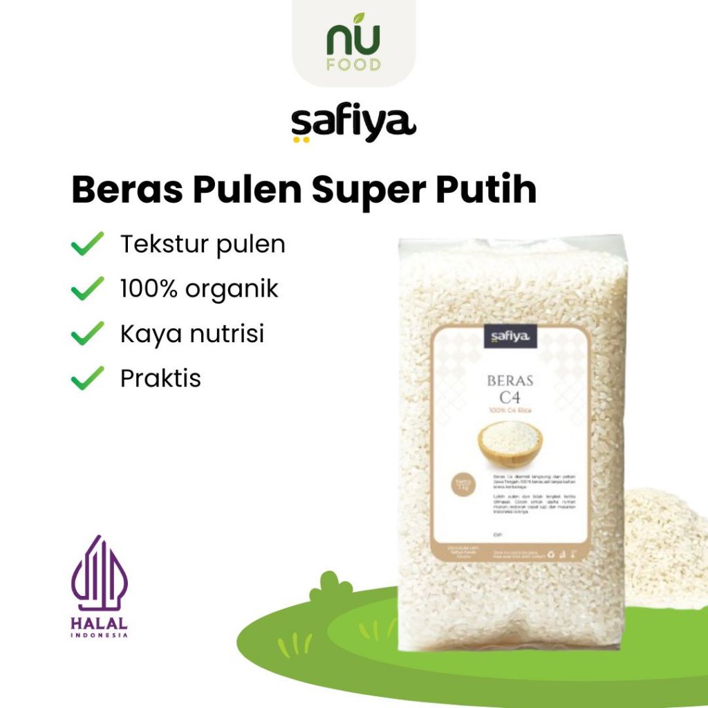 

Safiya Beras Organik C4 Beras Pulen Premium 1 Kg