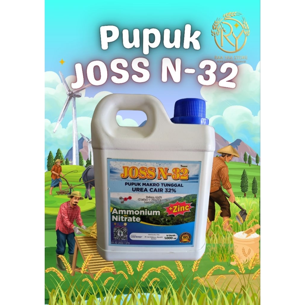 JOSS N 32 PUPUK UREA CAIR 32% PLUS ZINC PUPUK MAKRO TUNGGAL  1000 ML