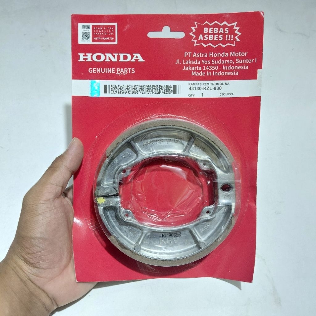 KAMPAS REM TROMOL BELAKANG HONDA BEAT,VARIO,BEAT FI,SCOOPY,SPACY FI ORI ( KZL )