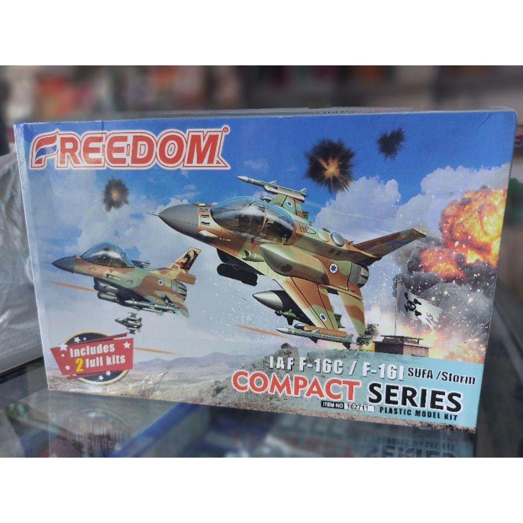 freedom model compact series f'16c dan f-16i sufa storm falcon plastic model kit eggplane sd plane m