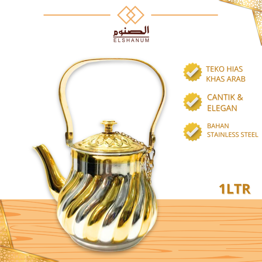 Teko Hias Arabian 1L/Tko Cantik dan Unik/Tea Kettle 1L/Teko Air zam-zam / shabani store