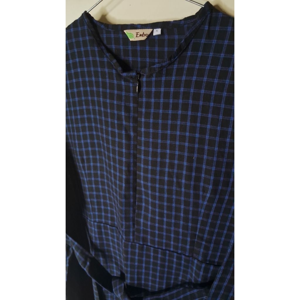 preloved original embun gamis kotak kotak/gamis embun hijab/embun gamis/dress embun