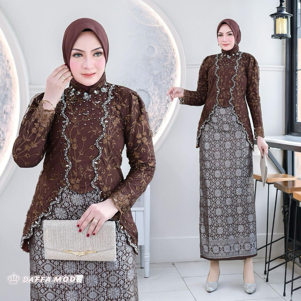 Kebaya Modern - Kebaya premium Mewah - Kebaya Modern Aesthetic - Kebaya Brokat Modern - Kebaya Elega