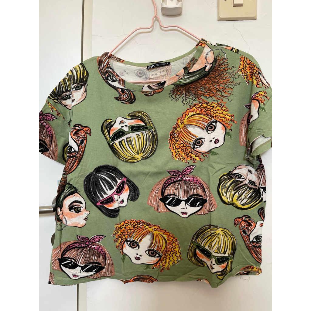 Preloved Atasan Wanita Zara Original motif Printed