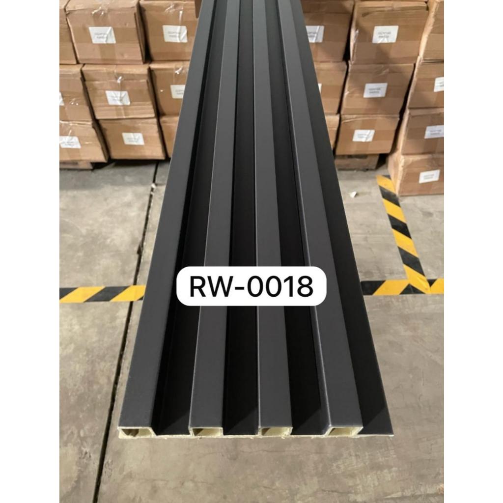 RW Wall Panel WPC / Wall Fluted Panel 3m / WPC Hitam Doff Pasir