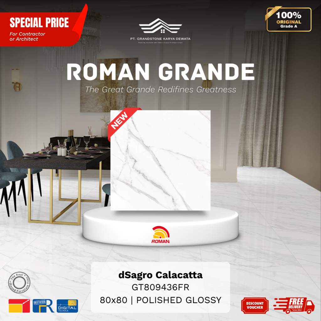 ROMAN GRANDE GT809436FR dSagro Calacatta 80x80 [GRADE A]