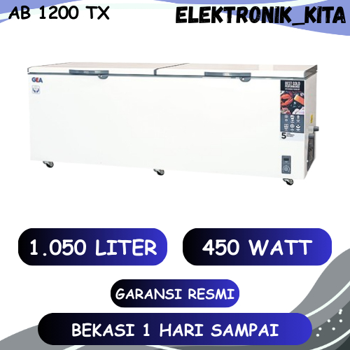 GEA FREEZER BOX 1050 LITER 520 KG AB-1200-TX AB 1200 TX AB1200TX CHEST FREEZER BEKASI GARANSI RESMI