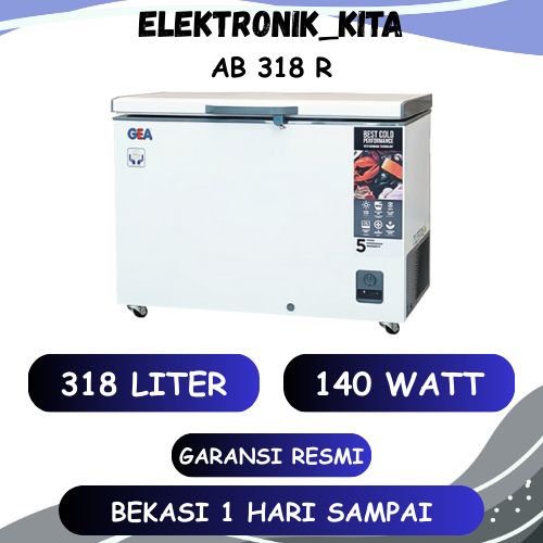 GEA FREEZER BOX 318 LITER 190 KG AB-318-R AB 318 R AB318R CHEST FREEZER BEKASI FRISER GARANSI RESMI