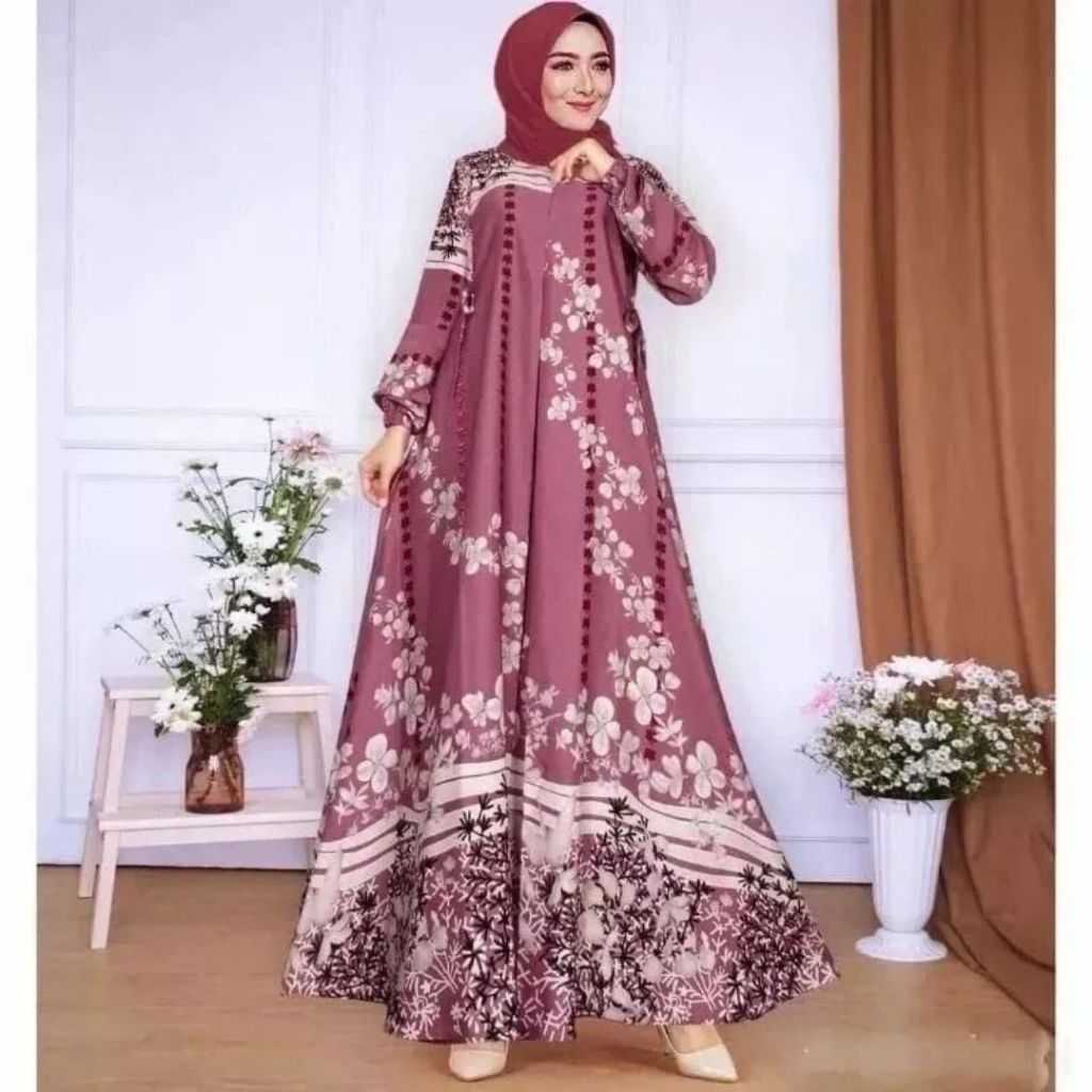 NEW PRODUCT Gamis SELENA TUMPAL TERMURAH / Gamis HYGET TUMPAL terlaris viral/higit motif tumpal