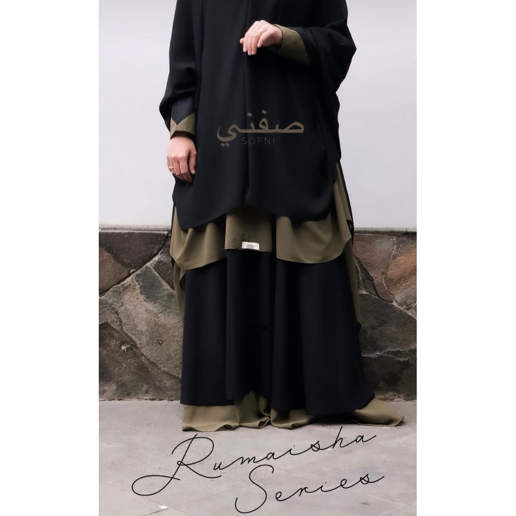 Preloved Rumaisha by Sofni warna Olive Black size M Gamis Syari Preloved Khimar Preloved bySofni by 