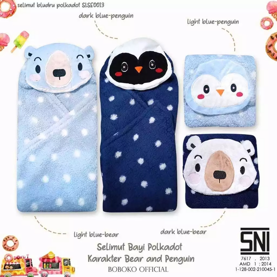 Boboko Selimut Bayi Bludru Karakter/ Boboko blanket
