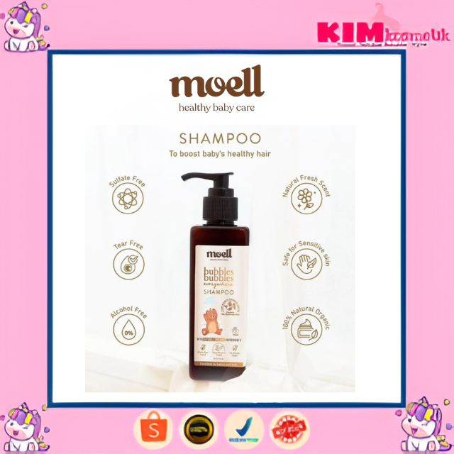 Moell Shampo Bayi 185gr - Shampo Bayi - SLS Free - Shampo Anak