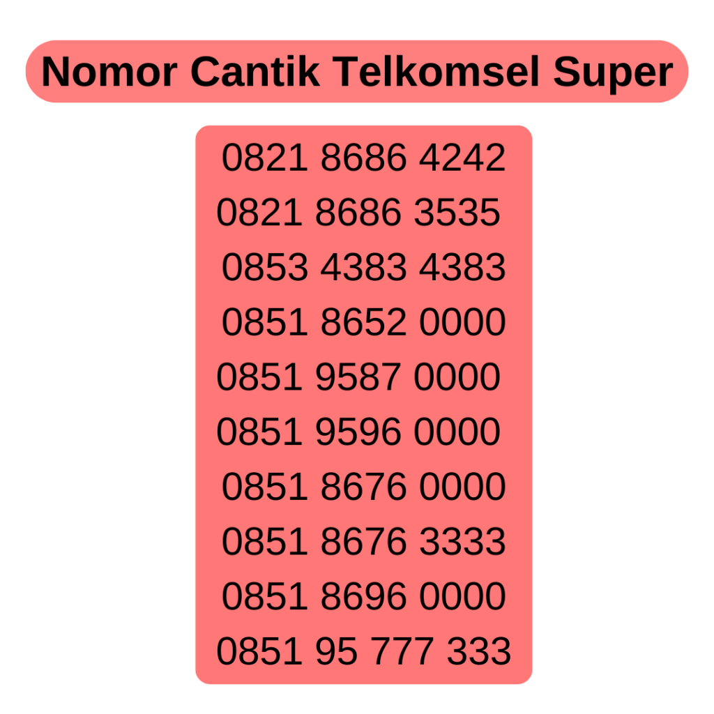Nomor Cantik Telkomsel Simpati By.u Bayu Super Kartu Perdana Telkomsel Jaringan 5G