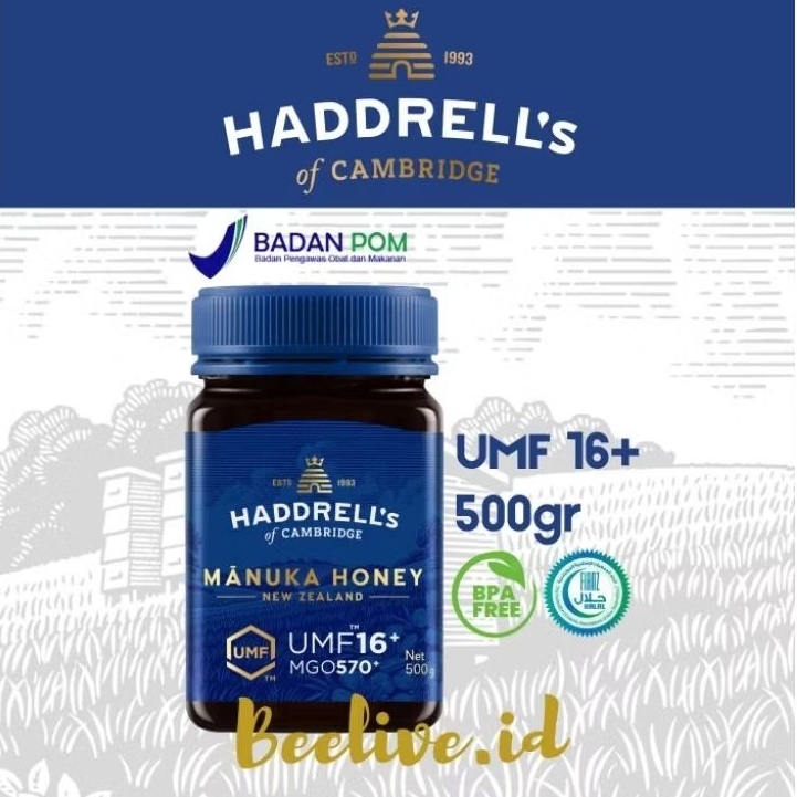 Madu Haddrells of Cambridge Manuka Honey UMF 16+ MGO 573+ 500gr