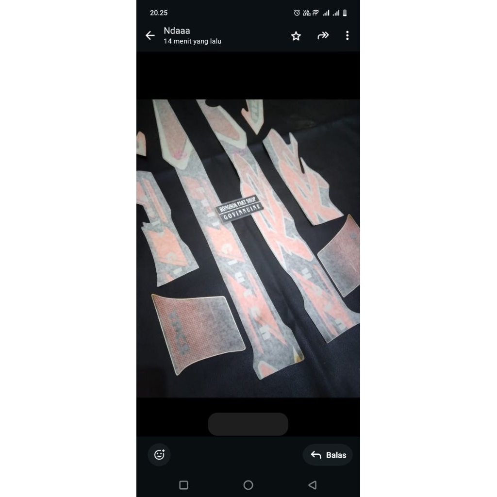 striping stiker sticker lis yamaha fizr f1zr 2002 hitam orange oren original nos