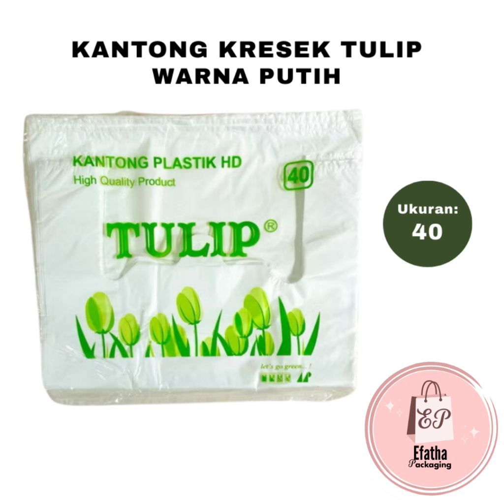Kantong Plastik HD Kresek PUTIH Merk TULIP ukuran 40