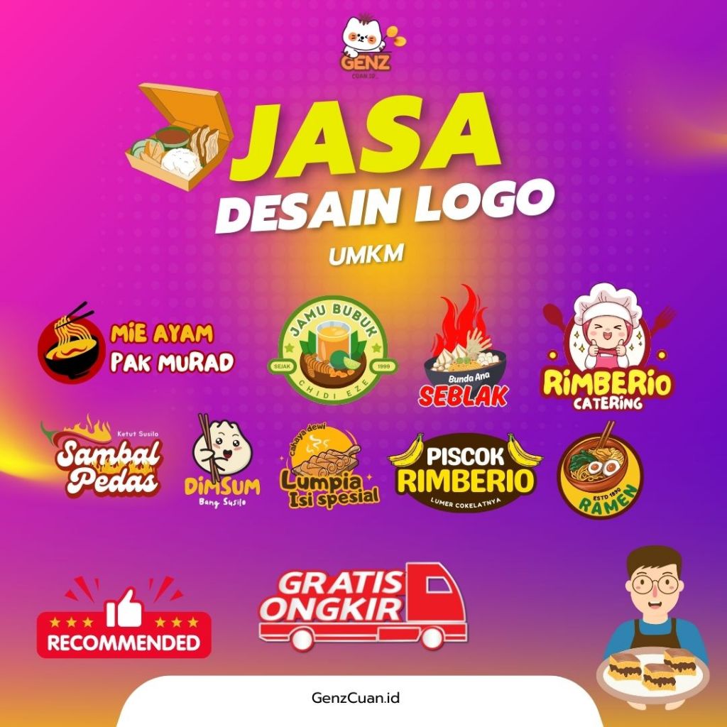 JASA DESAIN LOGO BRAND | LOGO UMKM MAKANAN, MINUMAN CUSTOM MURAH DAN CEPAT