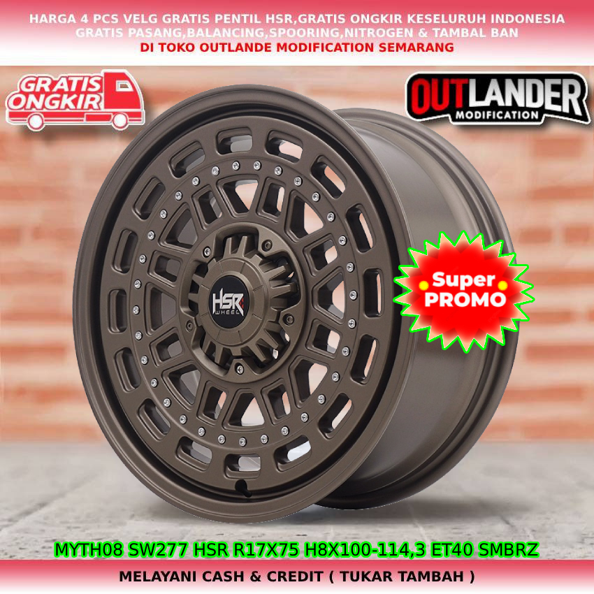Velg rally lock ring17 velg mobil Wuling Binguo| Alvez| Formo| Confero| dll hsr myth08 R17
