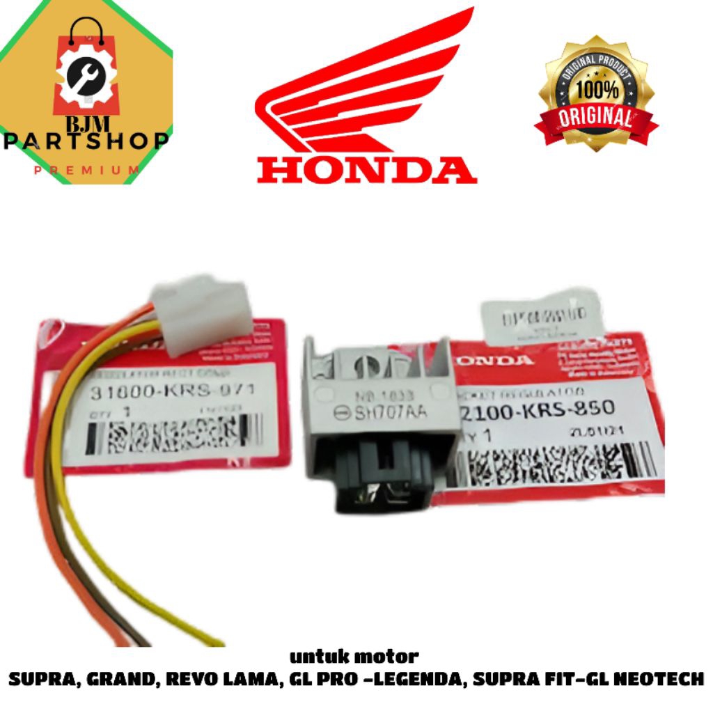 KIPROK+SOKET ORIGINAL HONDA KODE_KRS_SUPRA, GRAND, REVO LAMA, GL PRO -LEGENDA, SUPRA FIT, GL NEOTECH