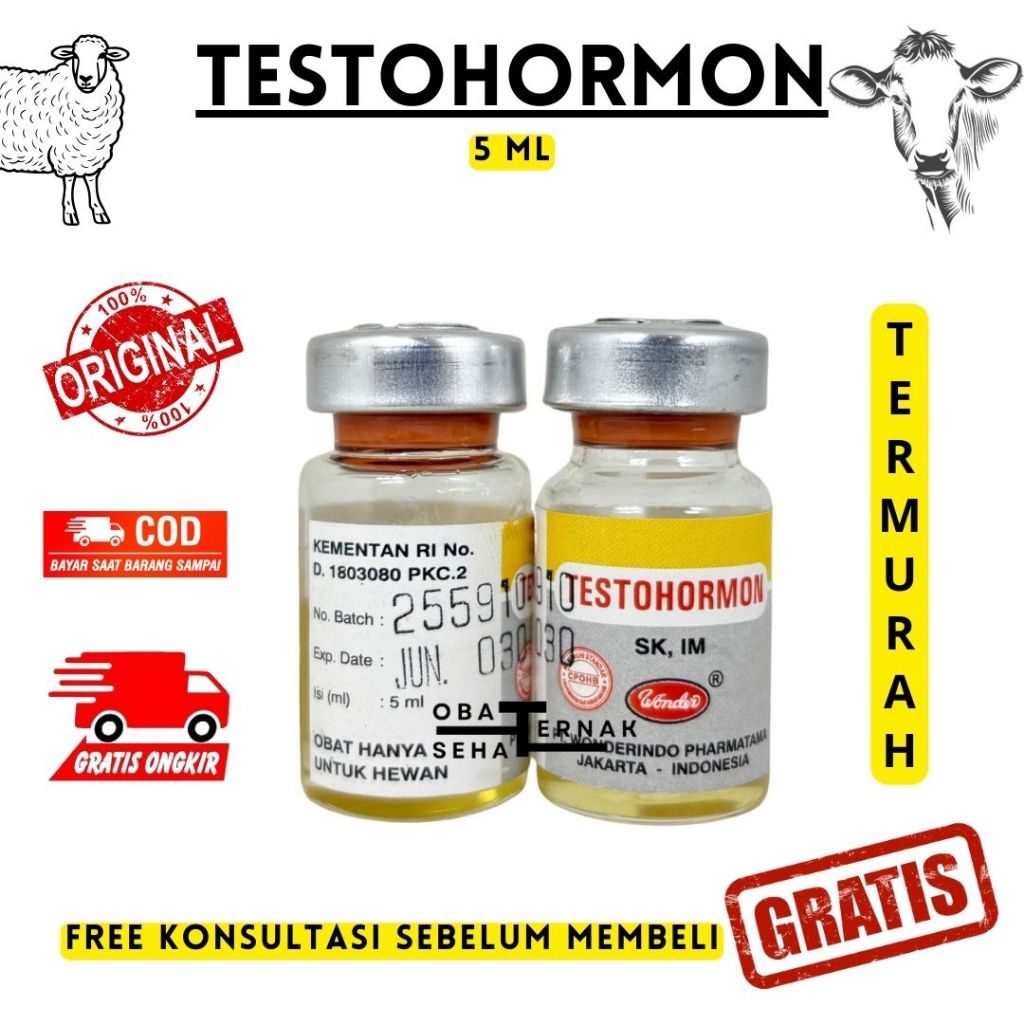 TESTOHORMON 5 ml - Mengatasi Gangguan Reproduksi Hewan Wonder
