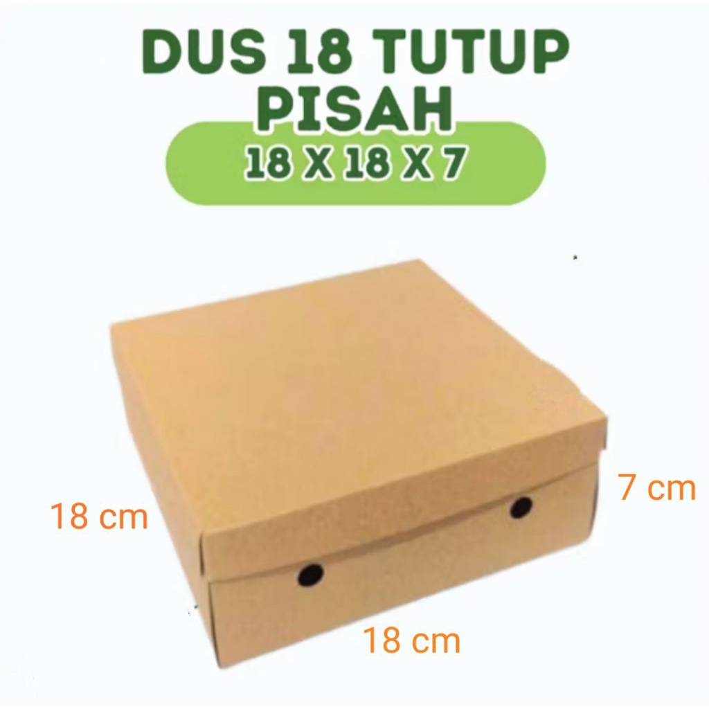 DUS NASI KRAFT COKLAT R8 TUTUP PISAH UKURAN 18 X 18 X 7 (310 GSM)