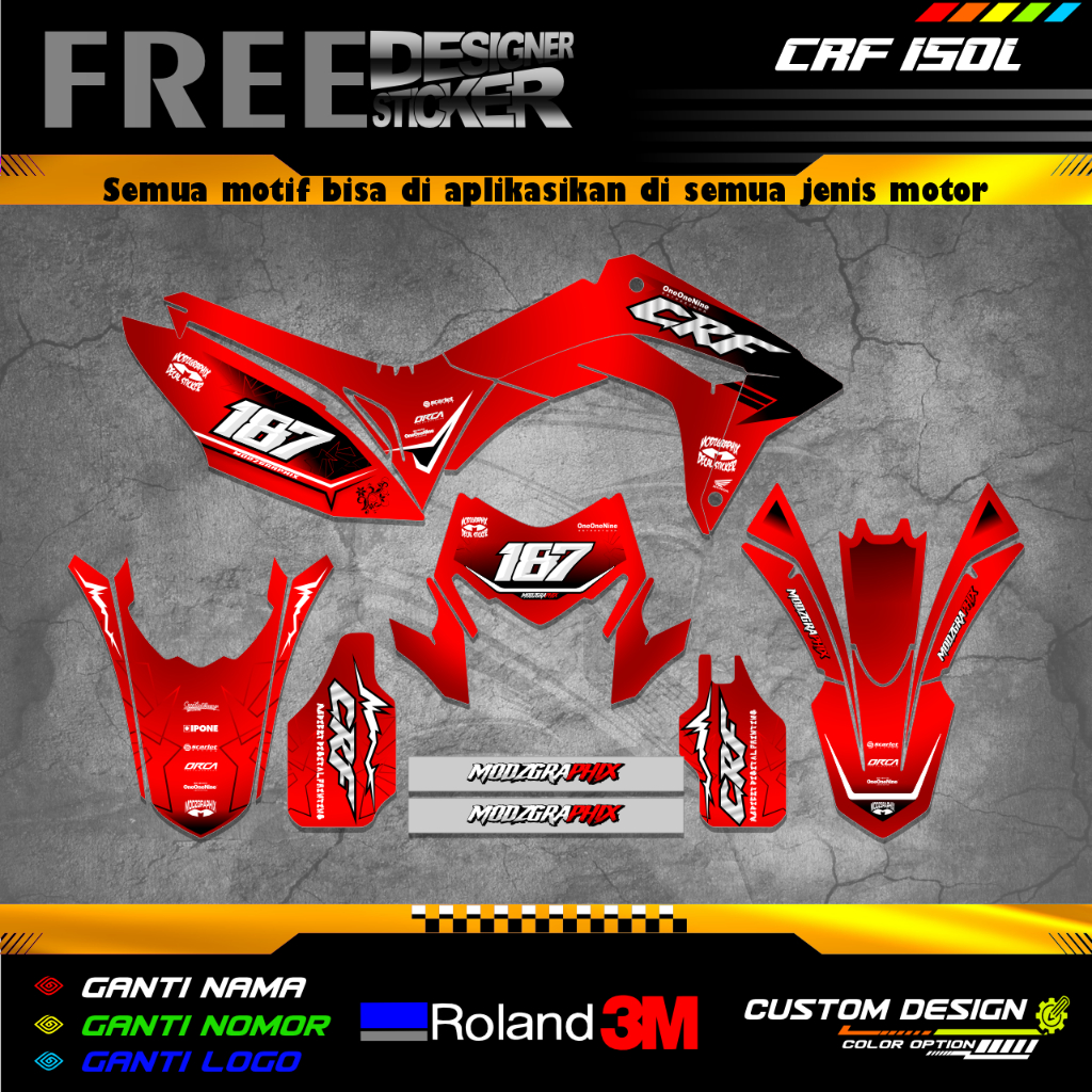 DECAL STICKER CRF 150L 100-500 MICRON