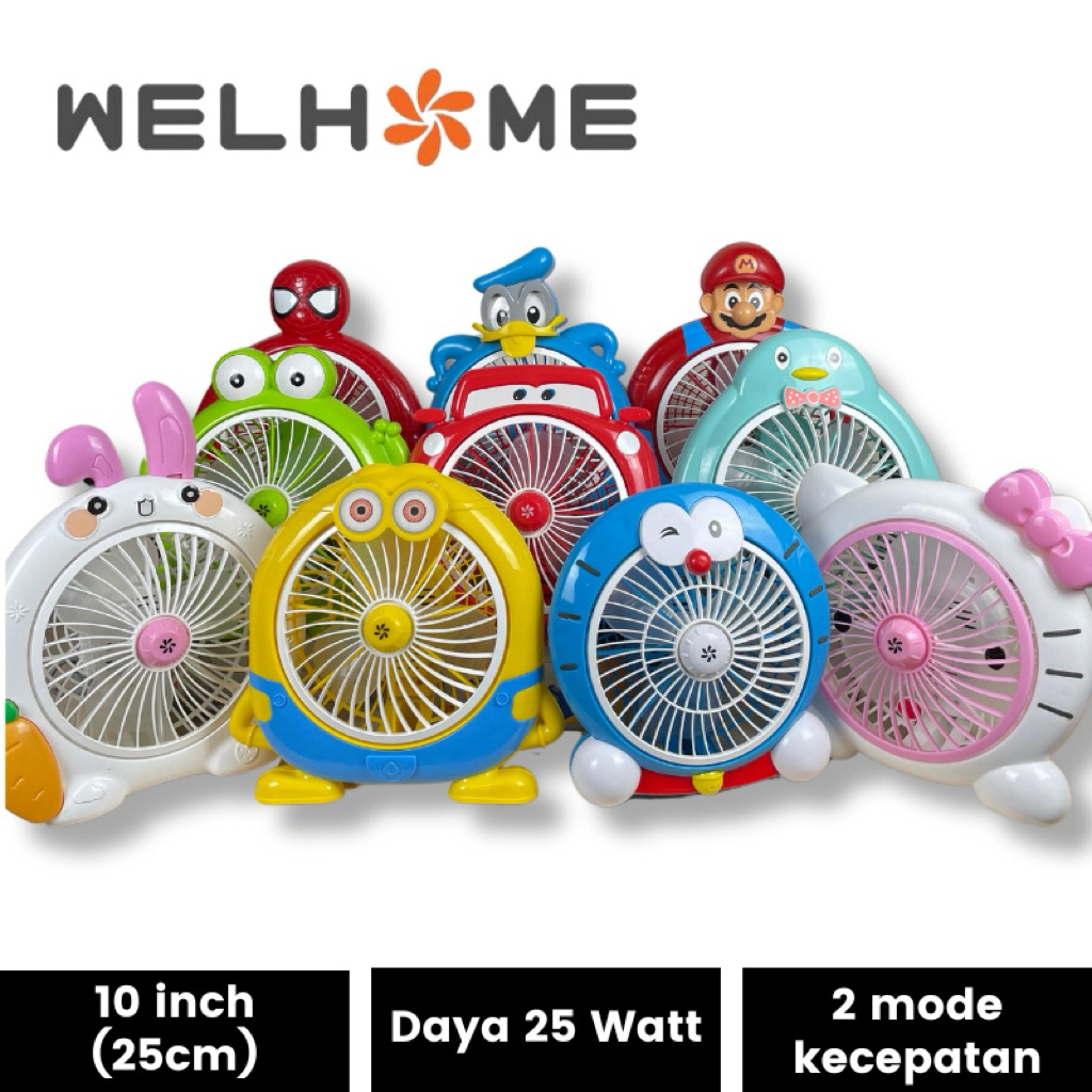 KIPAS KARAKTER KIPAS MINI PORTABLE KIPAS MEJA KECIL ANAK