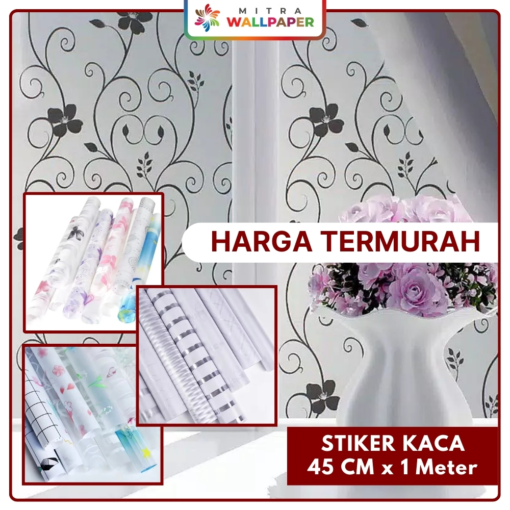 Sticker Sunblast Stiker Kaca Polos Buram Jendela Rumah Sandblast Premium Lebar 100cm Glass Sticker