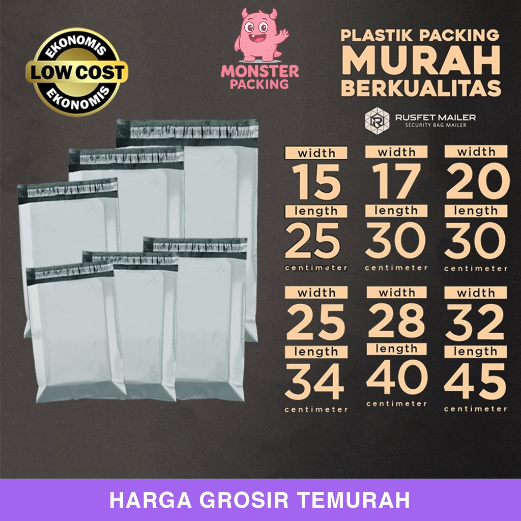 

Plastik Polymailer GRAY Pack LOW COST Rusfet Amplop Packing Polimailer
