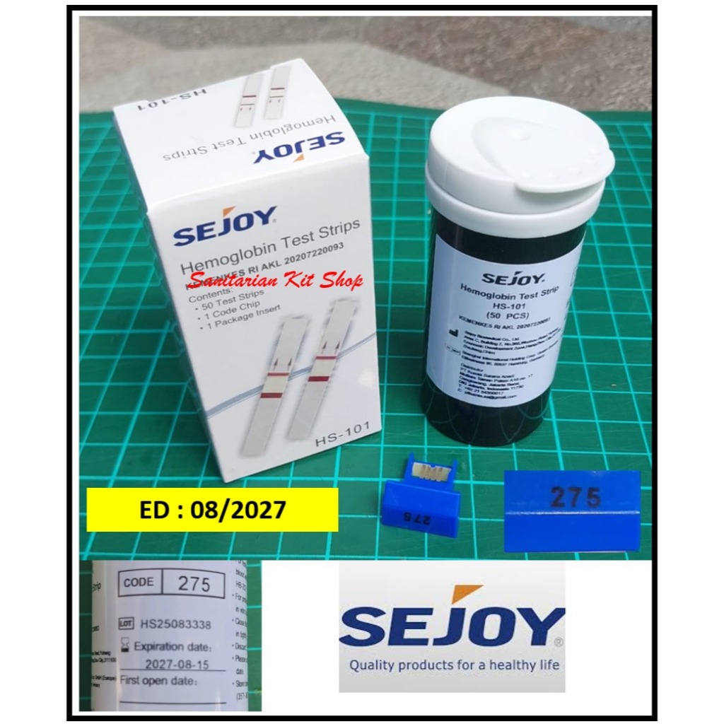 Strips Hb Meter Sejoy HS 101, Reagent HB Meter Sejoy (50 test dan Chip)