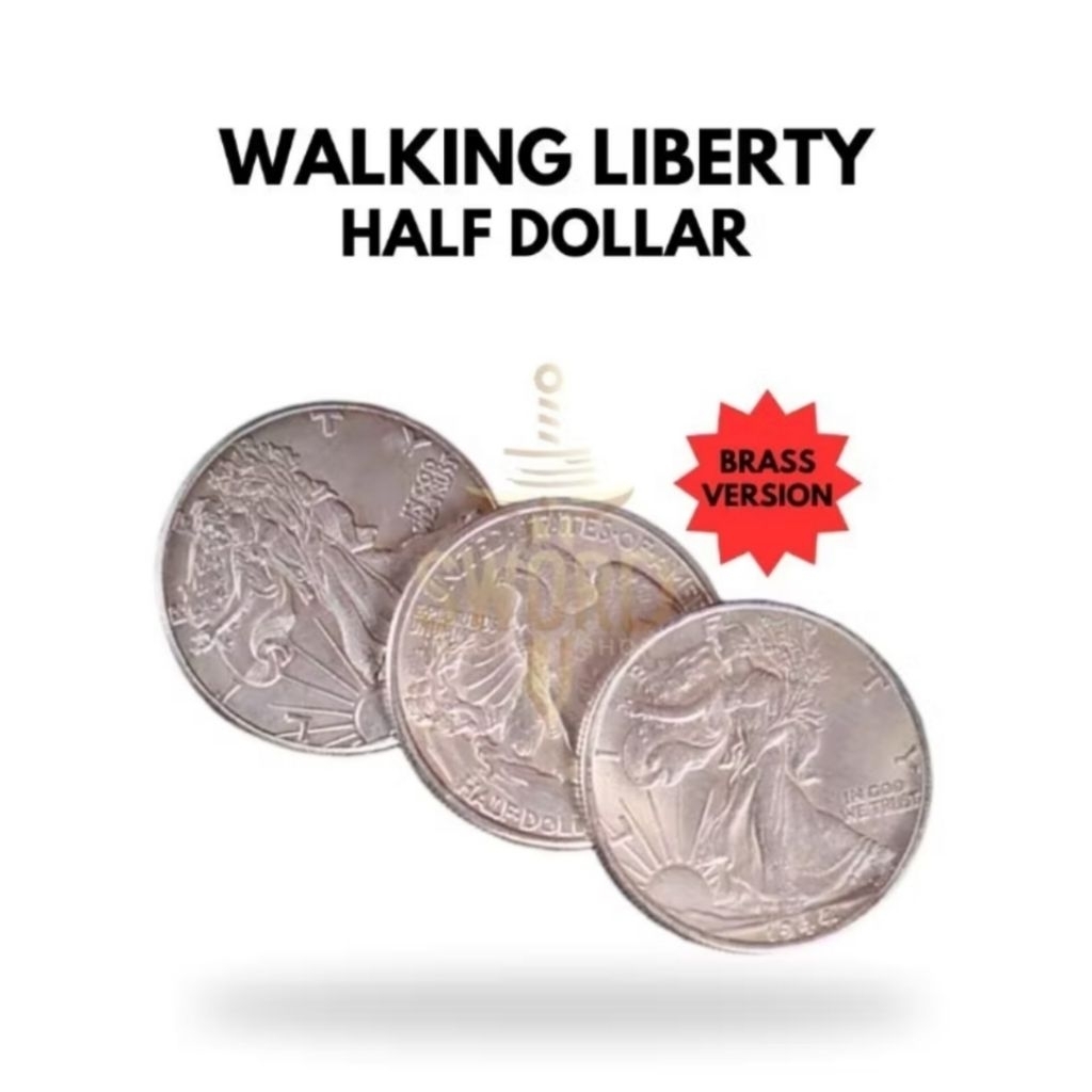 Sulap Walking Liberty Brass - Super Walking Liberty - Brass Coin - Sulap Koin - Coin Magic - Toko Su