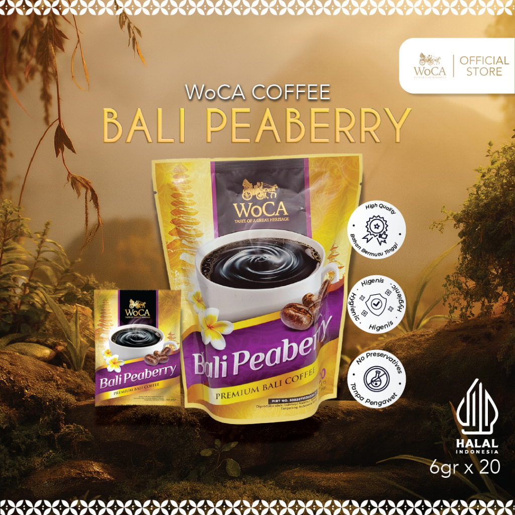 WoCA Kopi Bubuk Bali Peaberry 20 Sachets