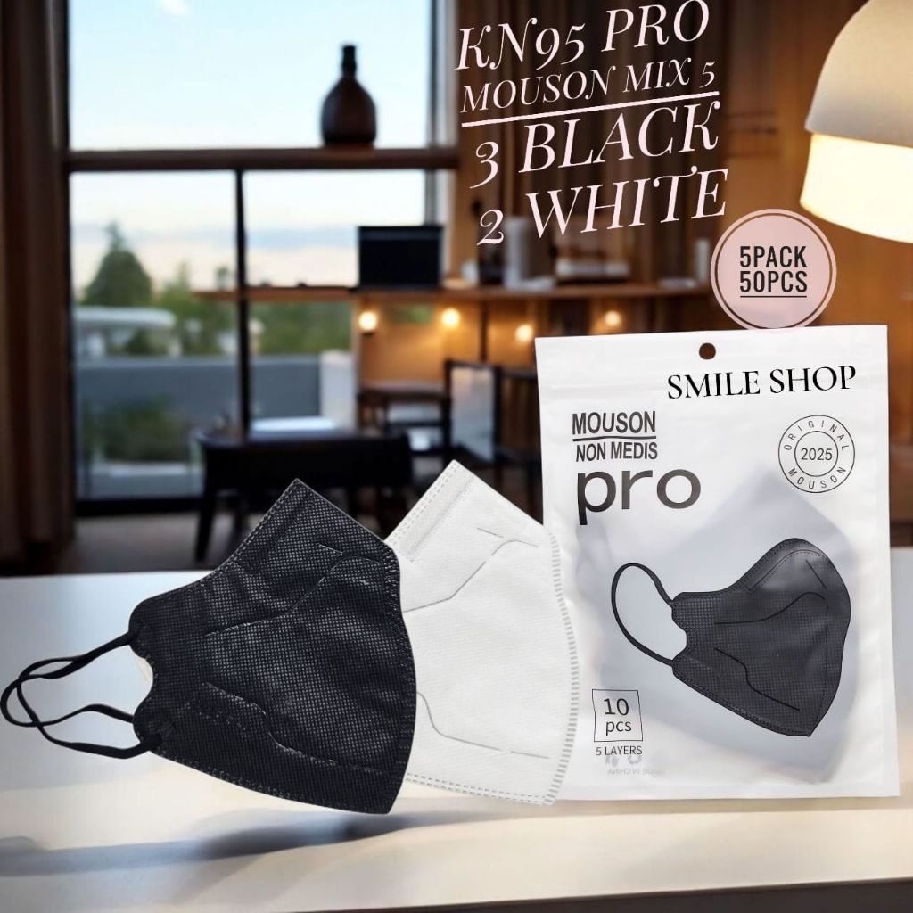 Masker KN95 MOUSON PRO 5PLY 5PACK  ISI 50Pcs